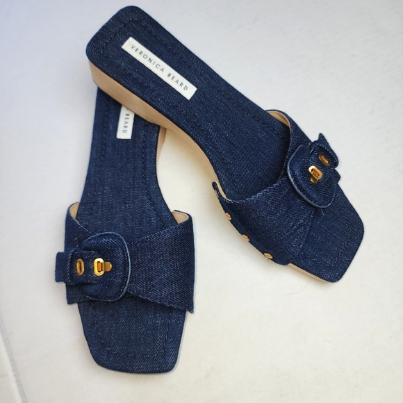 🌸 NEW Veronica Beard | Wood Sandals, size 9 - Picture 1 of 16